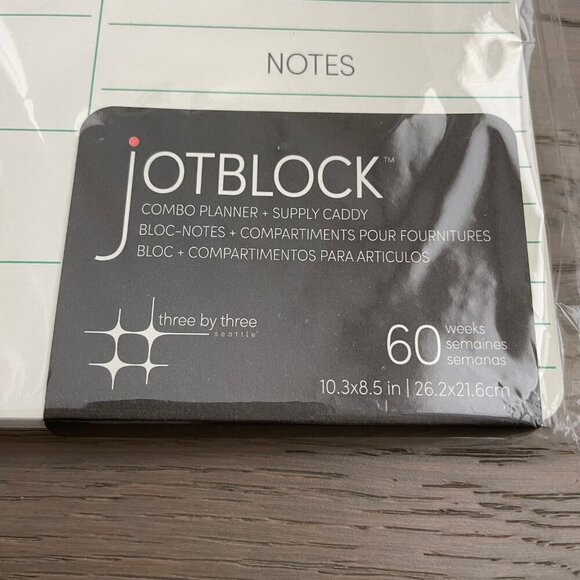 three by three JOTBLOCK Combo Planner 60 Weeks 10.3"x8.5" w Two Pens - Picture 4 of 7